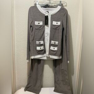 New   BCBG MaxAzria Pant Suit velour Small